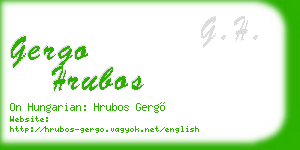 gergo hrubos business card