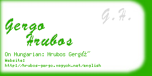 gergo hrubos business card